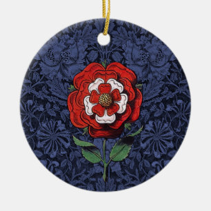 Tudor Ro Red and White Julgransprydnad Keramik