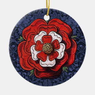 Tudor Ro Red and White Julgransprydnad Keramik