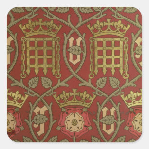 "Tudor Ro", reproduktion tapet designad av S Fyrkantigt Klistermärke