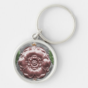 Tudor ronyckel Fob Rund Silverfärgad Nyckelring