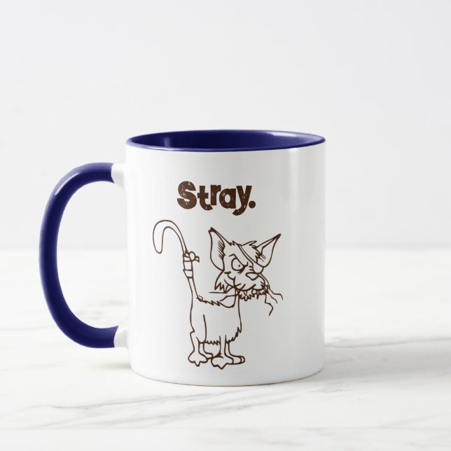 Tuff Alley Cat Tecknad - Funny Tomcat Attitude Mugg (Vänster)