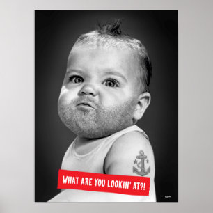 Tuff Beared pojke Poster