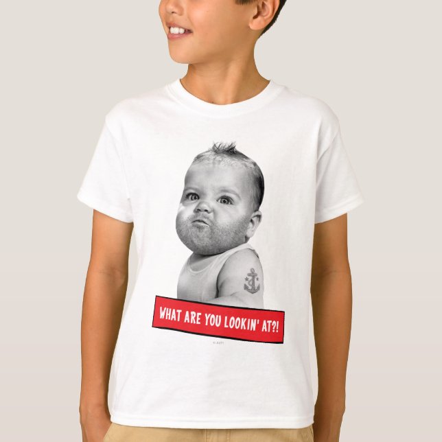 Tuff Beared pojke T-shirt (Framsida)