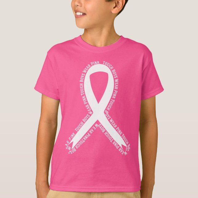 Tuff Boys Bära Rosa Breast Cancer Awareness T Shirt (Framsida)