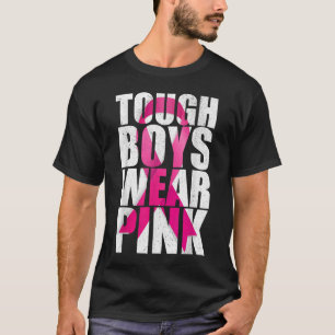 Tuff Boys Bära Rosa Coola  Rosa Bröstcancer Medvet T Shirt