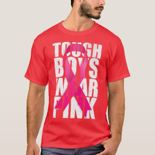 Tuff Boys Bära Rosa Ribbon Rosa Breast Cancer Awa T Shirt