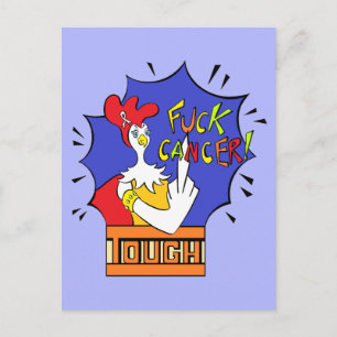 Tuff Chick Vit band F**k Cancer Vykort