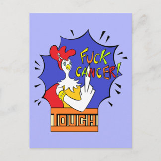 Tuff Chick Vit band F**k Cancer Vykort