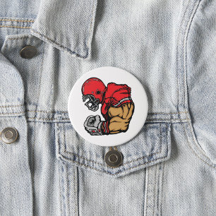 Tuff Football Warrior Mascot Red Helmet Muscle Knapp