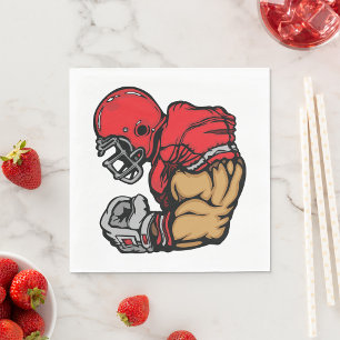 Tuff Football Warrior Mascot Red Helmet Muscle Pappersservett