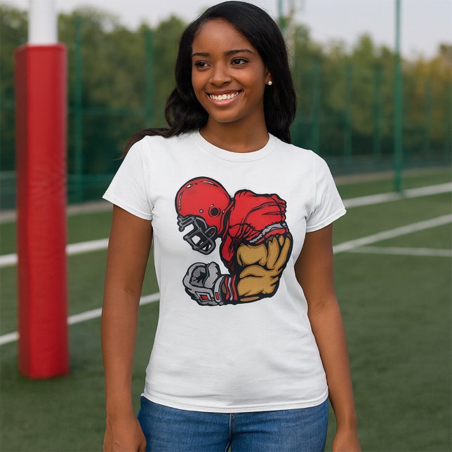 Tuff Football Warrior Mascot Red Helmet Muscle T Shirt (Skapare uppladdad)