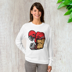 Tuff Football Warrior Mascot Red Helmet Muscle T Shirt