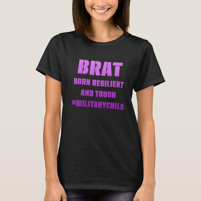 Tuff för militär Lila av barnmånaden T Shirt (Framsida)