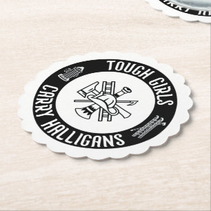 Tuff Girls Carry Halligans Funny Firefighter Coola Underlägg Papper