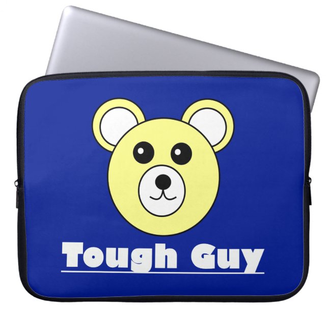 Tuff Guy Cute Bear Ansikte Laptop sleeve (Framsidan)