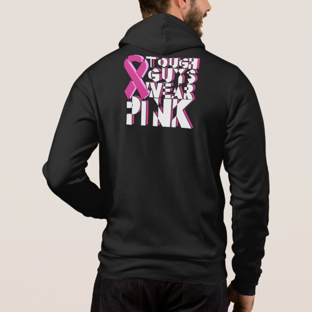 Tuff Hoodie för grabbbröstcancermedvetenhet T-shirt (Baksida)