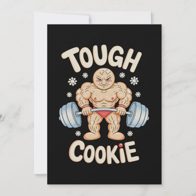 Tuff Kaka Gym Tränings Pepparkakor Jul Julkort (Framsida)