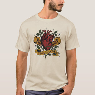 Tuff kärlek boxning hjärta ros tatuering flash sta t shirt