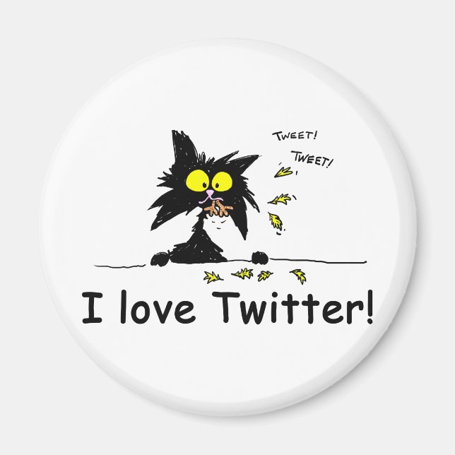Tuff Kattunge kärlek Twitter Magnet (Framsidan)