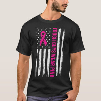 Tuff Killar Bära Rosa American Flagga Breast Cance T Shirt