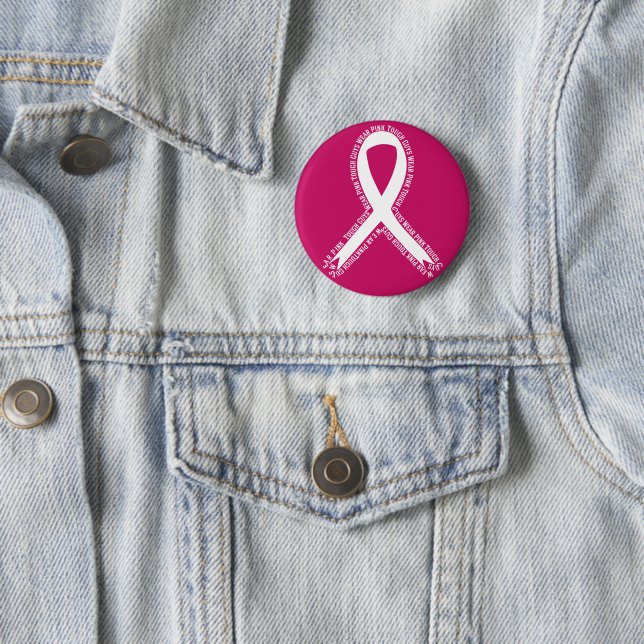 Tuff Killar Bära Rosa Breast Cancer Awareness Knapp (In Situ)
