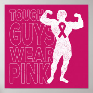 Tuff Killar Bära Rosa Breast Cancer Awareness Poster