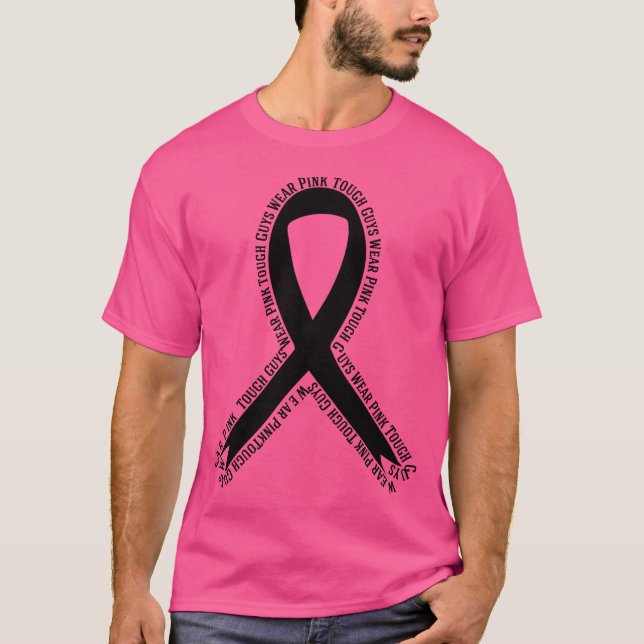 Tuff Killar Bära Rosa Breast Cancer Awareness T Shirt (Framsida)