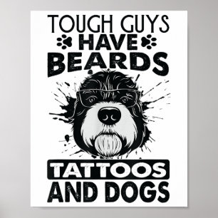 Tuff killar har bandtatueringar och Hundar _1 Poster