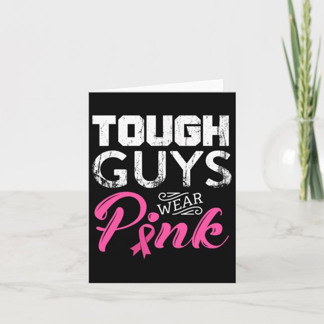Tuff Killars Bära Rosa Ribbon Breast Cancer Awaren Kort (Framsida)