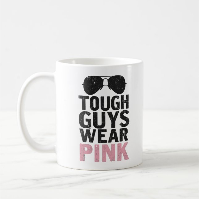 Tuff Killer Bära Rosa  Funny Rosa Färg Älskare Kaffemugg (Vänster)
