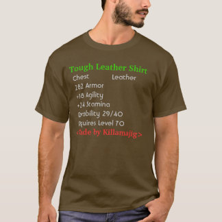 Tuff läderskjorta (läderArmor) - med statistik T-shirt