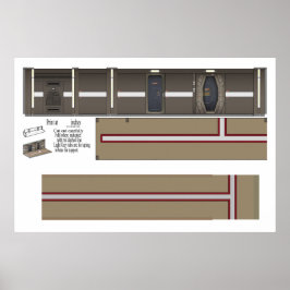 Tuff liten frakt Korridor Diorama-bakgrund Poster