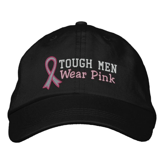 Tuff Manar Bära Rosa  - bröstcancer Broderad Keps (Framsida)