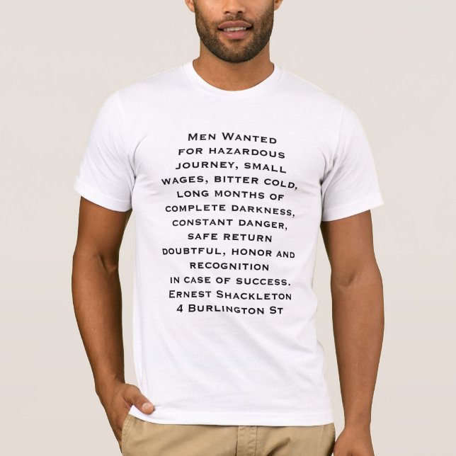 Tuff Shackleton annons för polar T-shirt (Framsida)