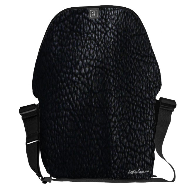 "Tuff som Leather™" (svarten/svart Kurir Väska (Öppen Baksida)