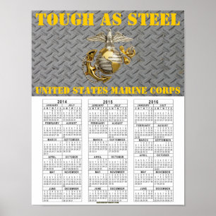 TUFF SOM STÅLSÄTTER USMC POSTER