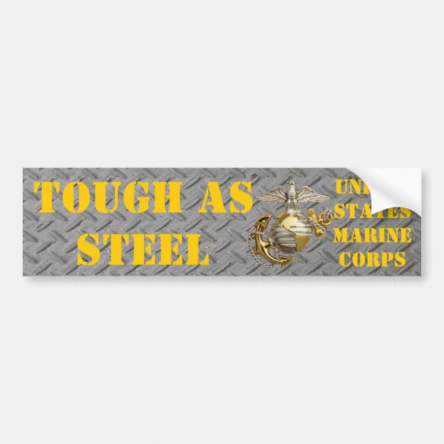 TUFF SOM STEEL USMC BILDEKAL (Framsidan)