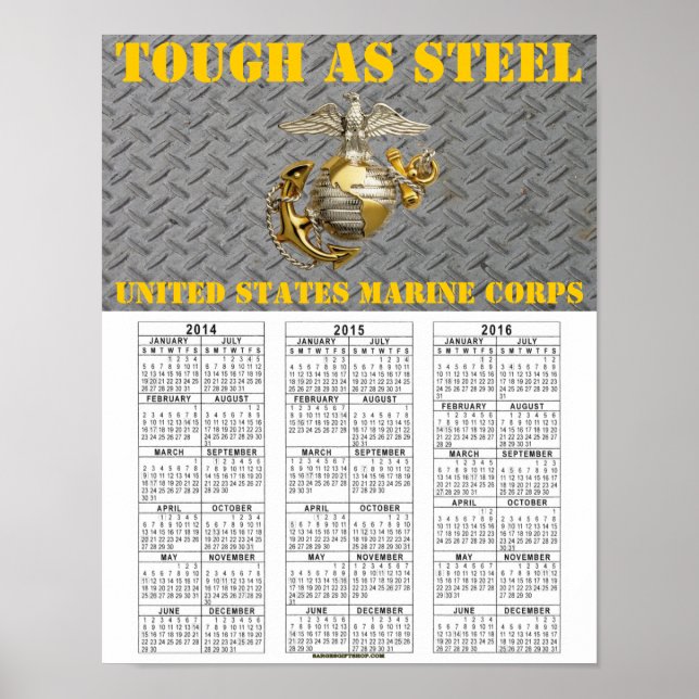 TUFF SOM STEEL USMC POSTER (Framsidan)