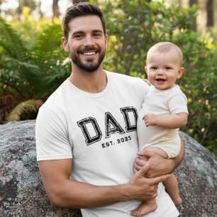 Tuff Svart Fet År Pappa Etablerad T Shirt