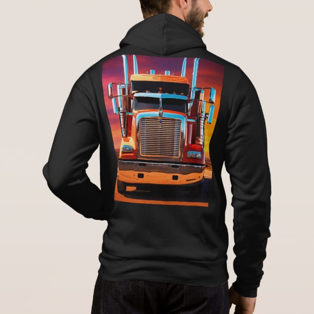 Tuff Trucker Hoodie T Shirt (Baksida)