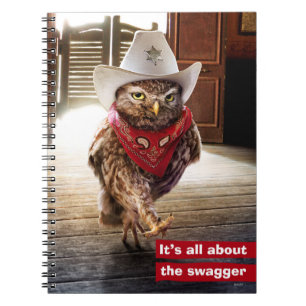 Tuff western sheriffuggla med inställning & anteckningsbok