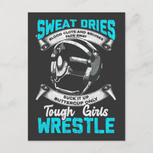 Tuff Wrestling Girl Gift Bruises Sport Woman Vykort