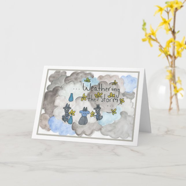 Tuffa Tider-Kort Kort (Gul blomma)