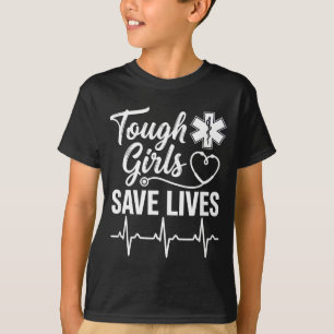 Tuffa Tjejer Räddar Liv Ems Ambulanssjukvårdare Em T Shirt