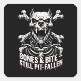 Tuffing skelett Bulldog Gothic Skalle Fyrkantigt Klistermärke