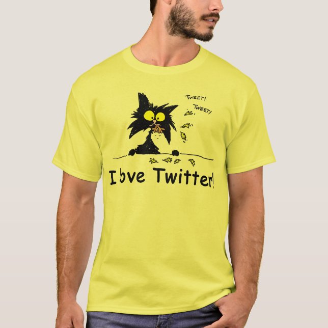 Tuffkattunge älskar twitteren tee (Framsida)