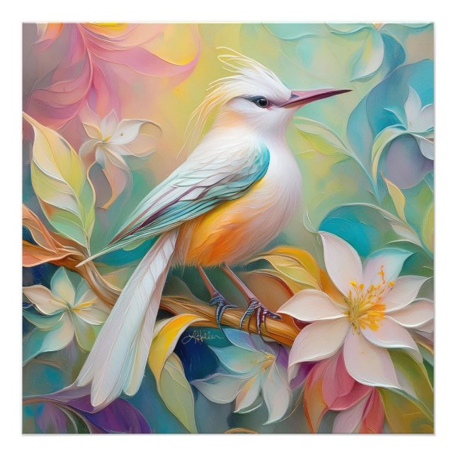 Tuftad Golden Rumped Fantasy Bird Fototryck (Framsidan)