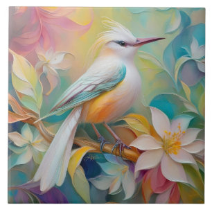 Tuftad Golden Rumped Fantasy Bird Kakelplatta