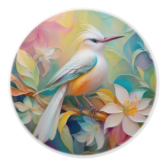 Tuftad Golden Rumped Fantasy Bird Knopp (Framsidan)