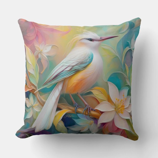 Tuftad Golden Rumped Fantasy Bird Kudde (Framsida)
